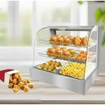 전기 온장고 쇼케이스 휴게소 튀김 치킨 햄버거 디스플레이 푸드 보온고 실버 2단 A형(45x34x48cm) : 에스더블유 스토어