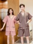 잠옷 황토 사우나복 찜질방옷 찜질방복 반팔 반바지 편한 옷 세트 스파 목욕탕 여성 남성 : 도오몰