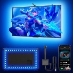 EISSLOLY 신상 스마트 LED TV 백라이트 AR 컬러 센서 내장 - 55-85인치 화면용 RGB 주변 조명 앱 제어 및 음악 동기화 기능 상의재 : 미주포이