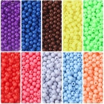 주얼리 제작용 라운드 아크릴 루즈 스페이서 비즈 혼합 색상 DIY 수제 팔찌 액세서리 3mm 500-1000 개 : 픽바이어