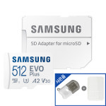 삼성전자 마이크로 SD카드 512GB 메모리카드 EVO PLUS 외장 스마트폰 메모리 : 씨에스플레이