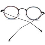 포넥스 아세테이트 티타늄 안경 프레임 남성 2024 안경 원형 새로운 안경 F8584 안경 F85844 Black : 옥지사