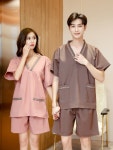 잠옷 황토 사우나복 찜질방옷 찜질방복 반팔 반바지 편한 옷 세트 스파 목욕탕 여성 남성 : 도오몰