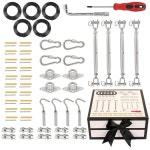 PACIXU 그늘막 돛 하드웨어 키트, 야외 정원 캐노피 돛을 위한 304 스테인리스 스틸 선 설치 삼각형 직사각형 돛, 73개 : 모멘턴 Momenturn