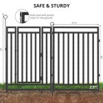 마당용 장식 정원 울타리 금속 개 야외, 36피트(L) 40인치(H), 14개 패널 + 2개 게이트, 파티오 및 플라워 베드용 방청 동물 장벽 울타리, 노 디그... 