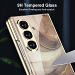 Galaxy z Fold를위한 Dootoo 7 CASE 럭셔리 다채로운 도금 유리 크리스탈 패턴 PC가있는 Galaxy Z fold7 샴페인 골드를위한 올 인 시브... 