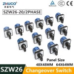 ZHUCO SZW26/LW26-20 64X64MM 48X48MM 패널 실장 20A 660V 2상 8 나사 POWER LOGIC 손잡이 선택 캠  전환 : 성유유통880