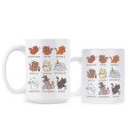 리비의 벤치마크 27 디자인 포터 캣츠 귀여운 고양이머그컵 예쁜컵 커피잔 머그잔 커피 : 루미아핏