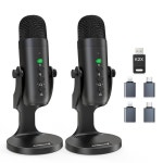 ZealSound 무선 마이크 번들, iPhone PC 마이크, 증가 유튜브 음소거 듀얼 모니터 볼륨 마이크용 데스크톱 무선 2.4GHz 비디오용 게임... 