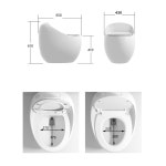 간이화장실 화장실 양변기 욕실 배수 변기 특수 간격 100MM 화이트 커버 설치 180mm : 모노픽랩