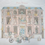 왕의 마차 행진 면 거즈 컷트 나염 원단 : 원단다잇소