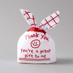 구디백 토끼보자기 봉투 땡큐 셀프 포장 어린이집 답례품 선물 봉투 생일 스마일 리본 : 마크앤디보