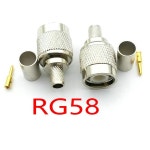구리 TNC 수 플러그 RF 동축 커넥터 크림프 케이블 RG58 RG142 RG400 LMR195 50 개 : 신우유통677
