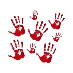 Ciieeo 할로윈 장식 3pcs 핸드프린트 테이블 커버 앞치마 테이블보 블러드 프린팅 실내 무서운 파티 분위기 레이아웃 : 직구열 프리미엄