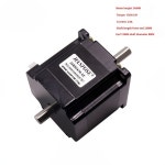 57 이중 출력축 스테퍼 모터 57HS56 네마 23 높이 고토크 126NCM 24V 2상 4선 DC : 성유유통575