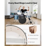 VEVOR 드럼 세트, 주니어 세트의 5피스 22, 조절 가능한 왕좌, 심벌, 스틱이 있는 초급 초급, 청소년 및 학생을 위한 음악 학습 악기 키트... 