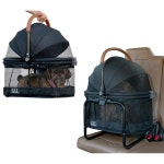 Pet Gear No-Zip View 360 Carrier & Car Seat with Booster Frame for Small Dogs Cats, Mesh Ventilation : 럭스365