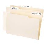 파티킬 마닐라 폴더 25개, 마닐라 파일 폴더 합법 크기 마닐라 폴더 1/3 교실 홈 오피스 서류용 종이 정리함 벌크 8.5 x 14 인치, 왼쪽, 가운데... 