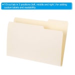 파티킬 마닐라 폴더 25개, 마닐라 파일 폴더 합법 크기 마닐라 폴더 1/3 교실 홈 오피스 서류용 종이 정리함 벌크 8.5 x 14 인치, 왼쪽, 가운데... 