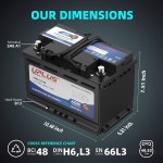 유플러스 BCI 그룹 48 자동차 배터리 A L70 M 유지보수 12V 70Ah H6 L3 760CCA 80RC G p 34 / G p 24 : 벨루나-