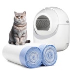 40 카운트 초대형 고양이 쓰레기통 라이너, 지아소 셀프 청소 쓰레기통용 쓰레기 봉투 Blue : 모구 샵