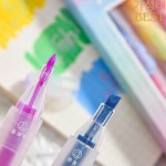 4pcs 오버레이 컬러 형광펜 세트 드로잉 페인트 F7821에 대 한 듀얼 사이드 형광/샤이닝 마커 라이너 : 계피푸딩