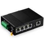 Binardat 5 포트 딘 레일 산업용 이더넷 스위치 4 및 1 업링크 10/100Mbps 팬리스 월 마운트 전원 공급 장치 1개 5 Port Gigabit : 멜로바