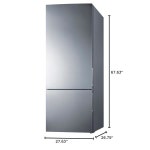 서밋 가전 FFBF279SSX 28인치 와이드 바텀 냉동고, 내부 LED 조명, 스테인리스 스틸 도어, 14.6 cu.ft 용량, 동상 방지 작동, 디지털 온도... 