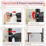 루미존 엑스트라 톨 캣 게이트 61 02 고압 장착 와이드 26 38-30 11 17사이즈 1 37 갭 드릴링 없음 반려견용 오토 클로즈 펫 블랙, 11 /67... 