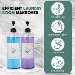 방수 라벨 8개가 포함된 루 & 레이 세탁 세제 디스펜서 세트 - 32온스 PET 플라스틱 섬유 유연제 2팩 액체 용기 세탁실 장식 및... 