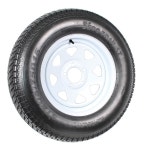 림 ST205/75D15 F78-15 205/75-15 하중 범위 C 5 러그 휠 화이트 스포크의 eCustomrim 트레일러 타이어 - 2년 보증 및 도로변 무료... 