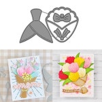 훌륭한 튤립, 꽃 꽃다발 랩 금속 절단 다이 엠보싱 컷 DIY 카드 만들기 스크랩북 공예 용품 : Minerva Store