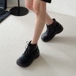 [H3810] 키높이 통굽 여성 지퍼 앵클 캐주얼 숏 워커 : 새로이클라쓰