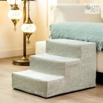 작은 개와 고양이를 위한 오마이펫 3단계 반려동물 계단, 소파, 하이베드 클라이밍용 휴대용 경사로 계단, 미끄럼 방지 균형 잡힌 계단 지지대, 발... 