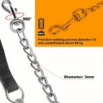 헤비 듀티 금속 개 목줄, 5피트 씹힘 방지 애완동물 목줄 체인, 대형 및 중형견 5FTx3mm 20-100파운드 을 위한 부드러운 패딩 핸들 : 도어투어스