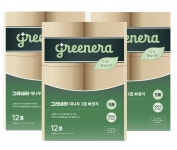 그리네라 환경 보호 먼지없는 무표백 대나무휴지 3겹12롤3입세트 : 건영그린플러스