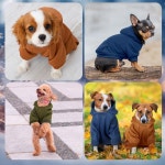 실트라이앵글 3종 강아지 겨울 후드티 따뜻하고 부드러운 강아지 후드티 스웨트셔츠와 모든 강아지 고양이 의상 (다크 컬러, X-대형)... 