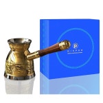 NIKPAR 럭셔리 그리스 커피 포트 마케도니아 컬렉션 - 대부분의 종류의 스토브 탑을 위한 터키 포트, 아랍 메이커 세즈베, 이브릭, 브리키(탈부착... 