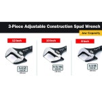 223 조절 가능한 구조 스퍼드 렌치 3개 세트 3 Pc Set Durable : 민:하나