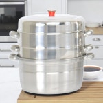 업소용 만두찜기 소소 왕만두 이유식 딤섬 채반2개+물솥+뚜껑 1+깔판2개 세트 : 초키리치