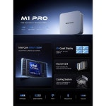 미니스포룸 M1 Pro-285H AI 미니 PC, 인텔 코어 울트라 9 프로세서 285H(16C/16T, 최대 5.4GHz), 64GB DDR5 RAM, 2TB M.2 PCIe4.... 