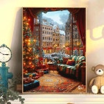 페인팅 크리스마스 트리 명화그리기 diy 색칠하기 그림 거실 캔버스 유화 풍경화 A 40x50cm : 총알같은배송