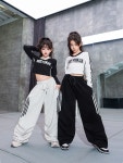 주니어 댄스복 여아 긴팔 크롭 티셔츠 트레이닝복 바지 의상 방송댄스 공연 무대 아이돌 : 프리티 키즈