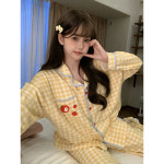 G1544 키티 여성 잠옷 홈웨어 사계절 긴팔 긴바지 플러스사이즈 빅 귀여운 패턴 : 쿠마네상점