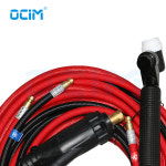 NR18 Tig 토치 빨간색 케이블 4m 길이 35-70 유로 커넥터 수성 가스 너트 퀵 커넥터 : n라온제나n