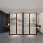 이동식 병풍 파티션 가림막 칸막이 원목 화조도 거실벽 가벽 인테리어 : 이상한나라의쇼핑스토어