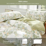 SAPHREAS 수채화 잎 이불 커버 세트 킹 사이즈 3pcs 그린 소나무 식물 침구 정원 스타일 1 2 베개 샴, 포함되지 않음 Aegle Twin (68 x90... 