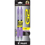 파일럿, G2 프리미엄 젤 롤러 펜, 파인 포인트 0.7mm, 보라색, 2팩 : 더이랑샵
