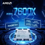 새로운 AMD 라이젠 5 7600X 6코어 12스레드 105W L3=32M B650 호환 4.7GHz 게이밍 프로세서 팬리스 : 동백산업
