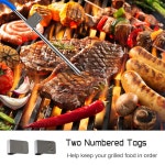 펠릿 그릴 흡연자를 위한 트레이거 2팩 육류 프로브 교체, 3.5mm 플러그, 스테인리스 스틸 클립 홀더 2개, 곰멧 번호표 2개 : 포사시몰